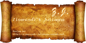 Zisencsák Julianna névjegykártya