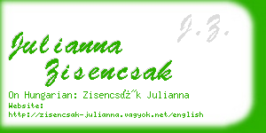 julianna zisencsak business card